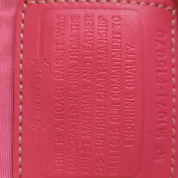 Coach Coral Tote 14L X 10 H X 8W measurements. - Picture 8 of 15